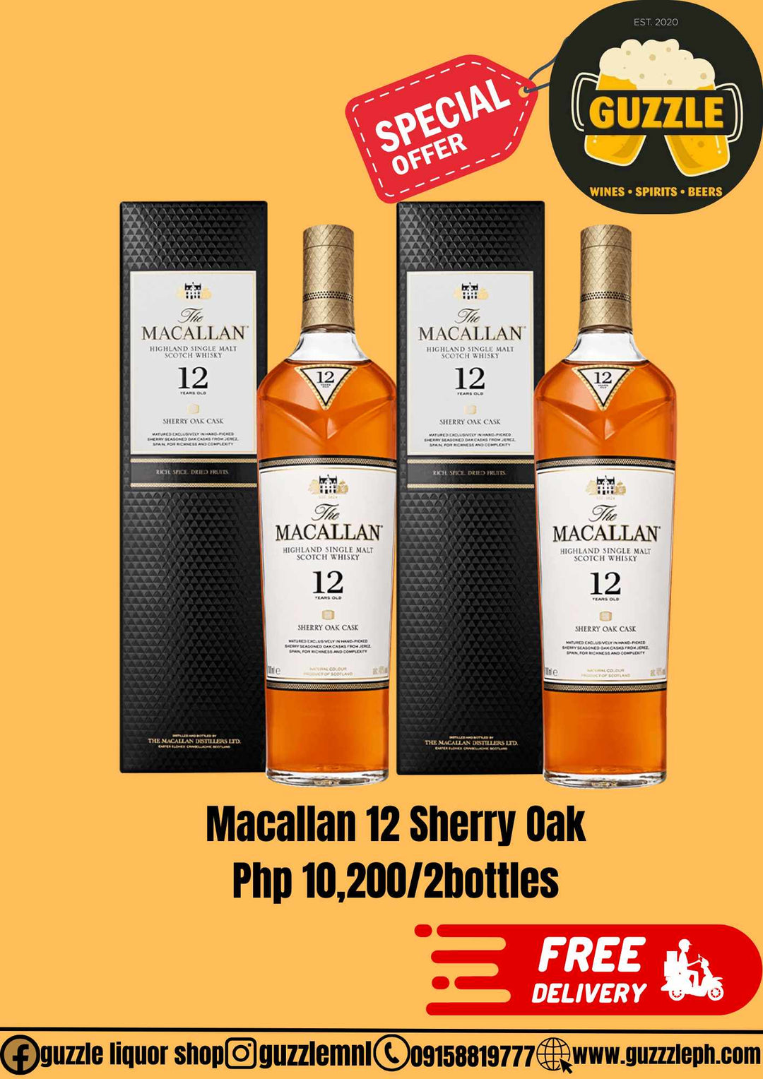 Promo Macallan 12 Sherry Oak 2 Bottles