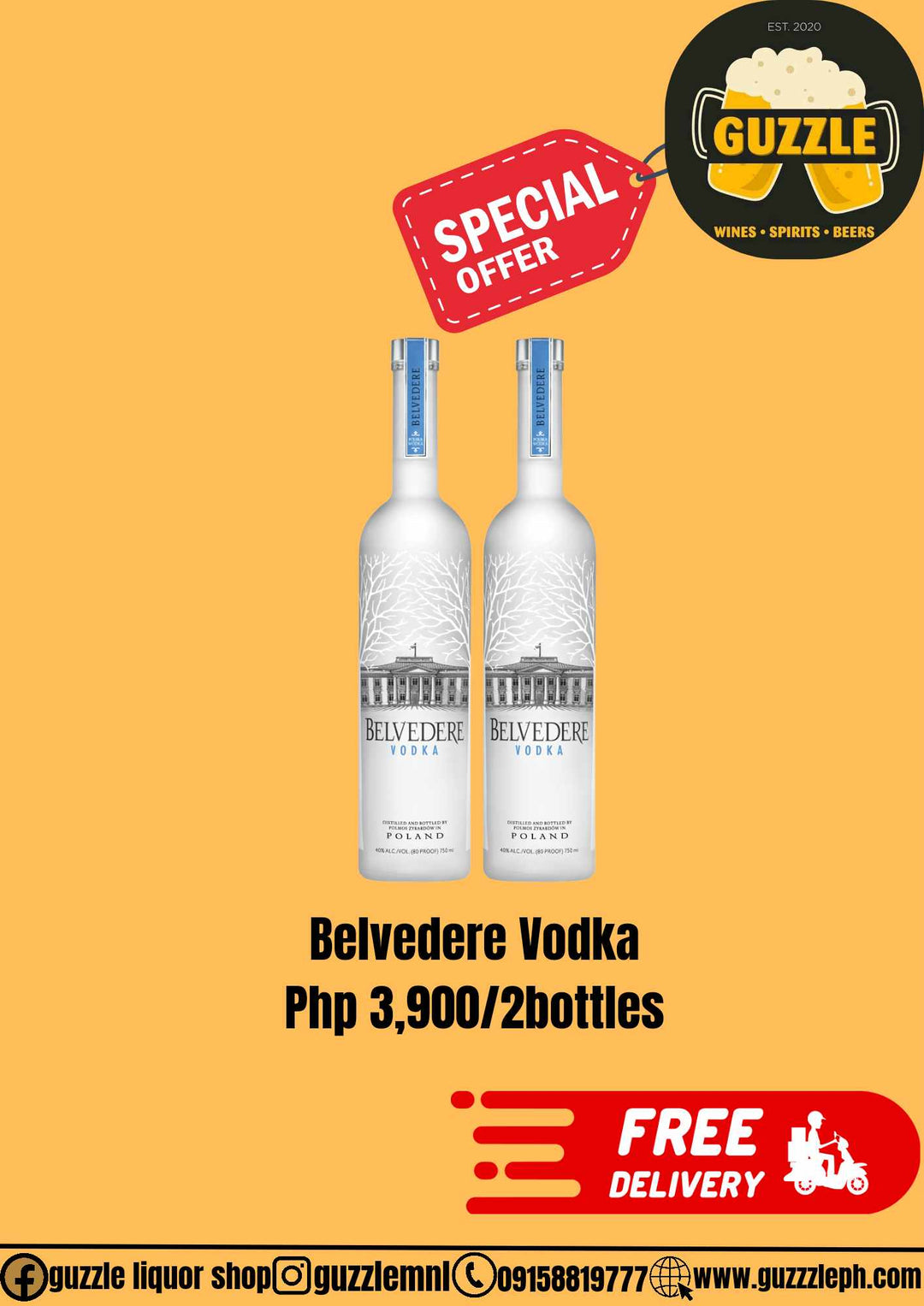 Promo Belvedere Vodka 2 Bottles