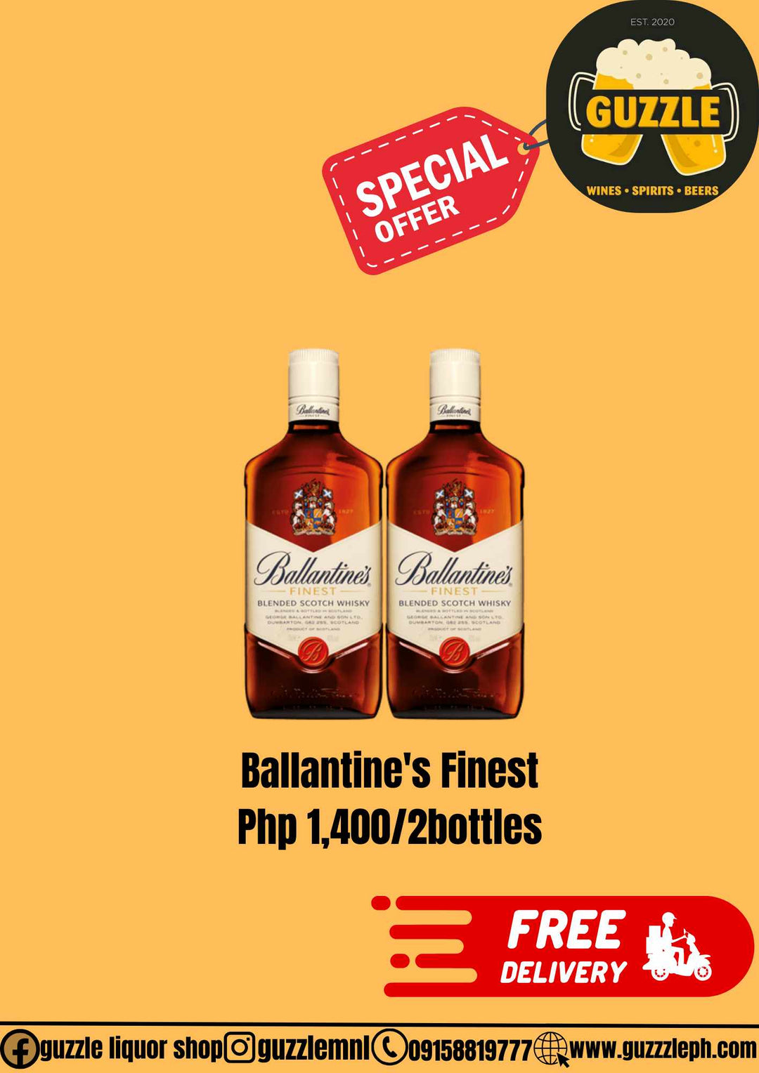 Promo Ballantine's Finest 2 Bottles