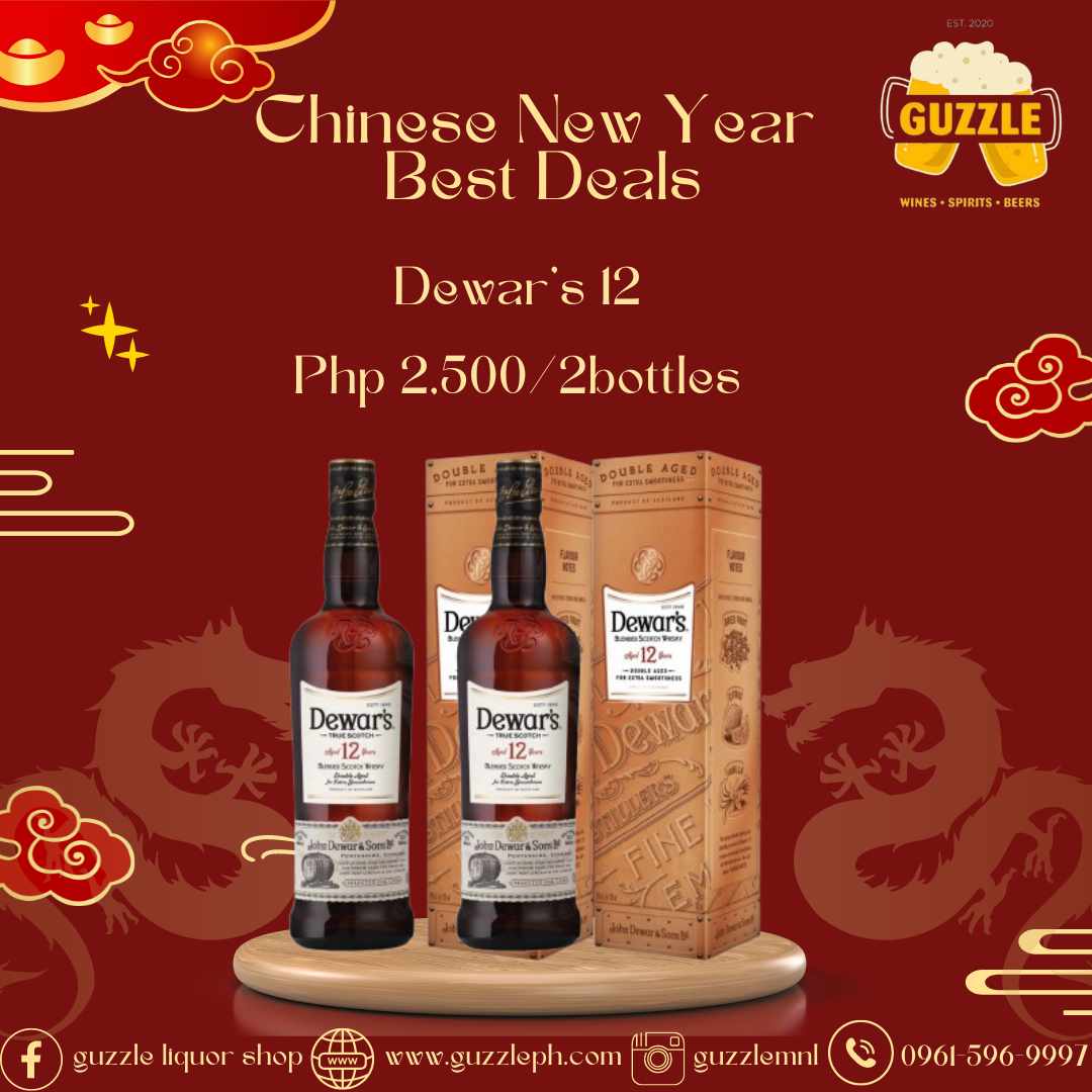 CNY Promo Dewars 12 Years 1Liter 2 bottles